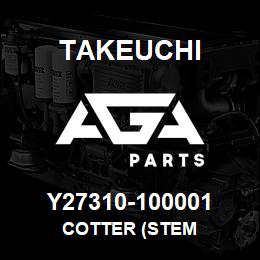 Y27310-100001 Takeuchi COTTER (STEM | AGA Parts