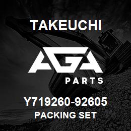 Y719260-92605 Takeuchi PACKING SET | AGA Parts