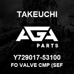 Y729017-53100 Takeuchi FO VALVE CMP (SEF | AGA Parts