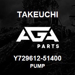 Y729612-51400 Takeuchi PUMP | AGA Parts