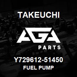 Y729612-51450 Takeuchi FUEL PUMP | AGA Parts
