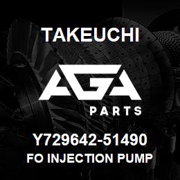 Y729642-51490 Takeuchi FO INJECTION PUMP | AGA Parts