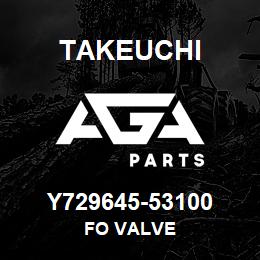 Y729645-53100 Takeuchi FO VALVE | AGA Parts