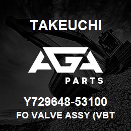 Y729648-53100 Takeuchi FO VALVE ASSY (VBT | AGA Parts