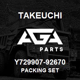 Y729907-92670 Takeuchi PACKING SET | AGA Parts
