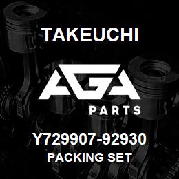 Y729907-92930 Takeuchi PACKING SET | AGA Parts