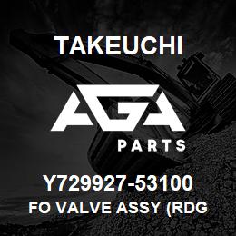 Y729927-53100 Takeuchi FO VALVE ASSY (RDG | AGA Parts