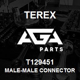 T129451 Terex MALE-MALE CONNECTOR 1/4BSP TO 7/16JIC | AGA Parts