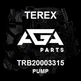 TRB20003315 Terex PUMP | AGA Parts