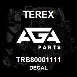 TRB80001111 Terex DECAL | AGA Parts