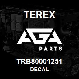 TRB80001251 Terex DECAL | AGA Parts