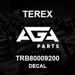 TRB80009200 Terex DECAL | AGA Parts