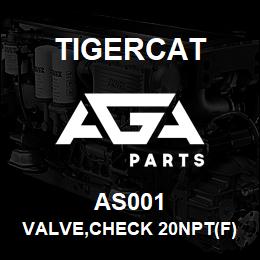 AS001 Tigercat VALVE,CHECK 20NPT(F) BRASS | AGA Parts