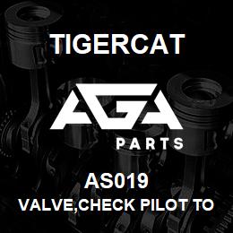 AS019 Tigercat VALVE,CHECK PILOT TO OPEN | AGA Parts