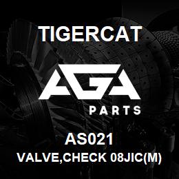 AS021 Tigercat VALVE,CHECK 08JIC(M) 5PSI CRACK PRESSURE | AGA Parts