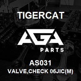 AS031 Tigercat VALVE,CHECK 06JIC(M)-06ORB(M) 5PSI CRAC | AGA Parts