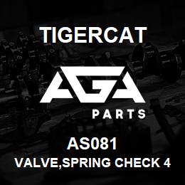 AS081 Tigercat VALVE,SPRING CHECK 400LPM | AGA Parts