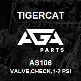 AS106 Tigercat VALVE,CHECK,1-2 PSI INLINE,-4 JIC | AGA Parts