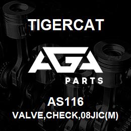 AS116 Tigercat VALVE,CHECK,08JIC(M)-08ORB(M),1psi CRACK | AGA Parts