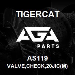 AS119 Tigercat VALVE,CHECK,20JIC(M)-20ORB(M),5 PSI | AGA Parts