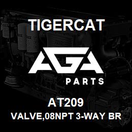 AT209 Tigercat VALVE,08NPT 3-WAY BRASS BALL | AGA Parts