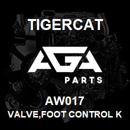 AW017 Tigercat VALVE,FOOT CONTROL KAWASAKI | AGA Parts