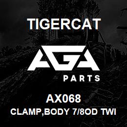 AX068 Tigercat CLAMP,BODY 7/8OD TWIN | AGA Parts