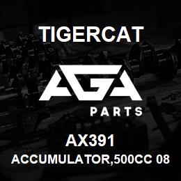 AX391 Tigercat ACCUMULATOR,500CC 08ORB(F) 160BAR 650PSI | AGA Parts