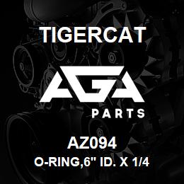 AZ094 Tigercat O-RING,6'' ID. X 1/4''THK BLACK DURO 90> | AGA Parts