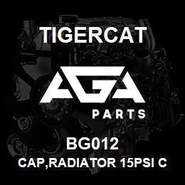 BG012 Tigercat CAP,RADIATOR 15PSI CLOSED SYSTEM | AGA Parts