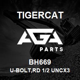 BH669 Tigercat U-BOLT,RD 1/2 UNCX3 1/2ID X 5 LG ZN | AGA Parts