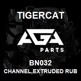 BN032 Tigercat CHANNEL,EXTRUDED RUBBER DURO-70 BLACK | AGA Parts