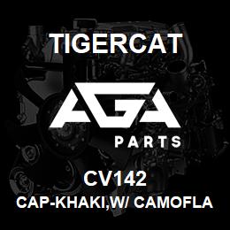 CV142 Tigercat CAP-KHAKI,W/ CAMOFLAGE BRIM,TIGERCAT | AGA Parts