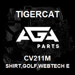CV211M Tigercat SHIRT,GOLF,WEBTECH EASY CARE,BLACK,LARGE | AGA Parts