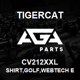 CV212XXL Tigercat SHIRT,GOLF,WEBTECH EASY CARE,BLACK,SMALL | AGA Parts
