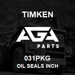 031PKG Timken OIL SEALS INCH | AGA Parts