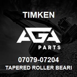 07079-07204 Timken TAPERED ROLLER BEARINGS - TS (TAPERED SINGLE) IMPERIAL | AGA Parts