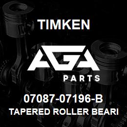 07087-07196-B Timken TAPERED ROLLER BEARINGS - TSF (TAPERED SINGLE WITH FLANGE) IMPERIAL | AGA Parts