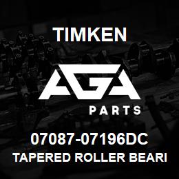 07087-07196DC Timken TAPERED ROLLER BEARINGS - TDO (TAPERED DOUBLE OUTER) IMPERIAL | AGA Parts