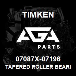 07087X-07196 Timken TAPERED ROLLER BEARINGS - TS (TAPERED SINGLE) IMPERIAL | AGA Parts