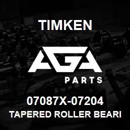 07087X-07204 Timken TAPERED ROLLER BEARINGS - TS (TAPERED SINGLE) IMPERIAL | AGA Parts