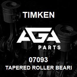 07093 Timken TAPERED ROLLER BEARINGS - SINGLE CONES - IMPERIAL | AGA Parts