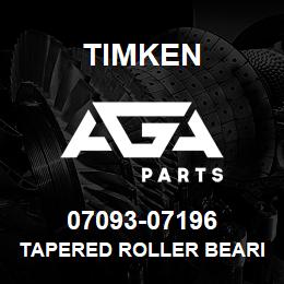 07093-07196 Timken TAPERED ROLLER BEARINGS - TS (TAPERED SINGLE) IMPERIAL | AGA Parts