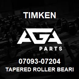 07093-07204 Timken TAPERED ROLLER BEARINGS - TS (TAPERED SINGLE) IMPERIAL | AGA Parts