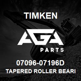 07096-07196D Timken TAPERED ROLLER BEARINGS - TDO (TAPERED DOUBLE OUTER) IMPERIAL | AGA Parts