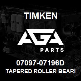 07097-07196D Timken TAPERED ROLLER BEARINGS - TDO (TAPERED DOUBLE OUTER) IMPERIAL | AGA Parts