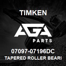 07097-07196DC Timken TAPERED ROLLER BEARINGS - TDO (TAPERED DOUBLE OUTER) IMPERIAL | AGA Parts