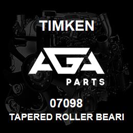 07098 Timken TAPERED ROLLER BEARINGS - SINGLE CONES - IMPERIAL | AGA Parts