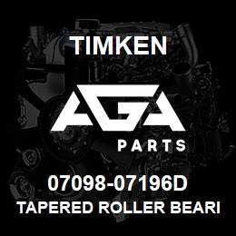 07098-07196D Timken TAPERED ROLLER BEARINGS - TDO (TAPERED DOUBLE OUTER) IMPERIAL | AGA Parts