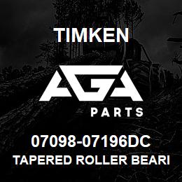 07098-07196DC Timken TAPERED ROLLER BEARINGS - TDO (TAPERED DOUBLE OUTER) IMPERIAL | AGA Parts